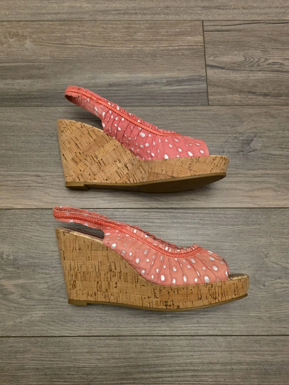 Rampage Coral Slingback Peep-Toe Wedges Size 11